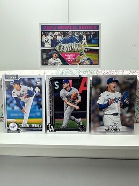 Shohei Ohtani & 2024 World Series Card and Yamamoto cards Dodgers